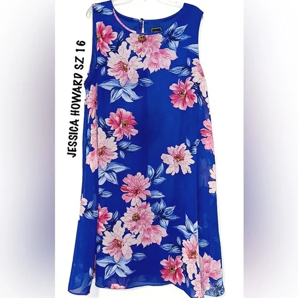 jessica howard pink floral dress Jessica Howard Women's Sleeveless Floral Ruffle Dress